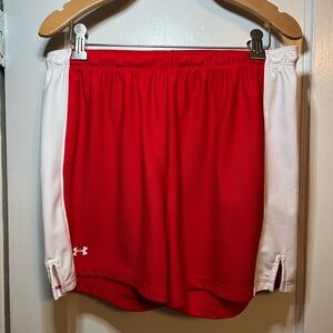 Retro Under Armour Women's Red and White Shorts